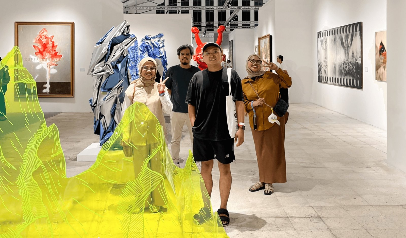 Habib and friends at ARTSUBS, an annual art exhibition in Surabaya