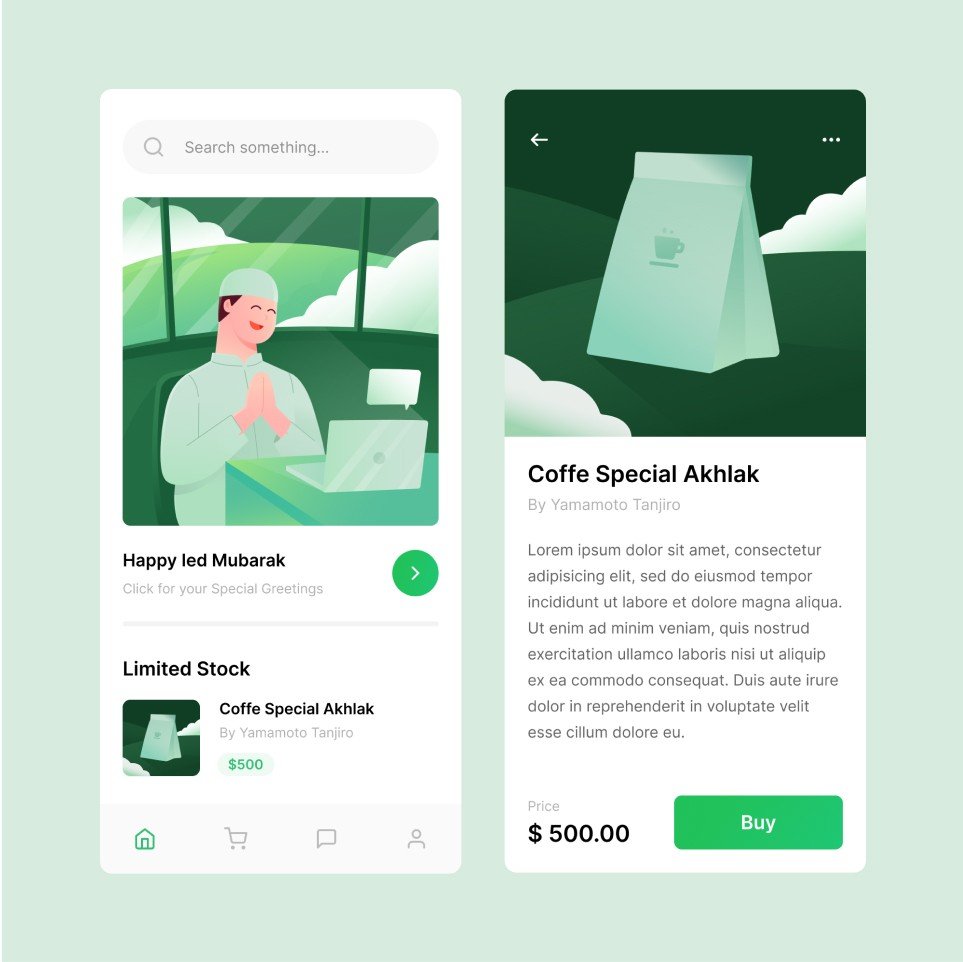 UI and illustration design exploration by Habib Al-Hakim