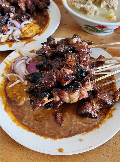 A plate of satay